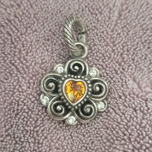 Brighton Birthstone Heart Charm in Citrine- vintage/retired